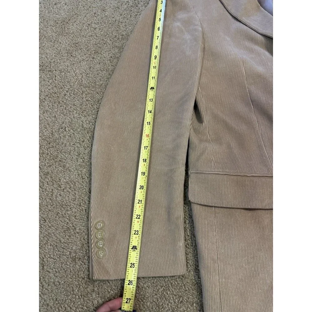 LANDS END Corduroy Jacket Mens 44R Tan Blazer Sport Coat Classic Business Wear
